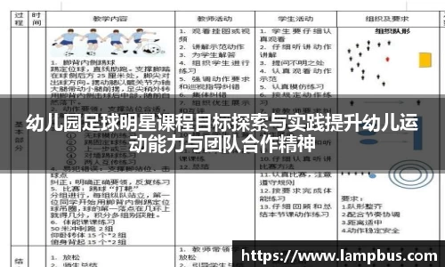 幼儿园足球明星课程目标探索与实践提升幼儿运动能力与团队合作精神